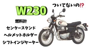 バイク初心者が、W230購入時に装備がないものに悩んだが解決した。