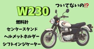 バイク初心者が、W230購入時に装備がないものに悩んだが解決した。